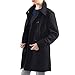 Alpine Swiss Keira Womens Black Wool Double Breasted Belted Trench Coat Small