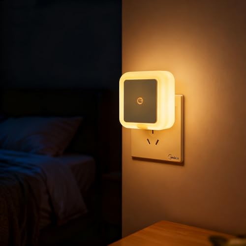 GoodTool 2 Pack Night Light Smart Light Sensor LED Night Light Warm White for Bedroom Hallway Bathroom Kitchen Stairs Automatic On/Off