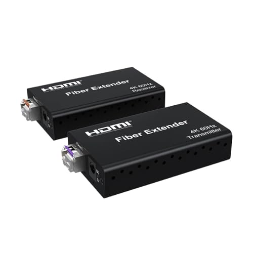 Extensor De Fibra Óptica HDMI 20 Km Sobre Cable LC/SC, 4K A 60 Hz, 4:4:4, Transmisor Y Receptor Vídeo For PC TV(LC Version,USA Plug)