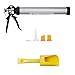 Relaxdays Pistola, Set con Accessori, Fugatrice, a Pressione, per Sigillare Le Fessure, Silicone e Mastice, a Cartucce, Alluminio, Argento-Nero, 600 ml