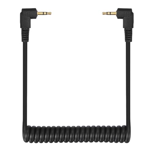 QUARKZMAN Cavo PC Sync Flash Da 3mm A Maschio, Cavo Di Sincronizzazione Flash Plug A Maschio Con A Spirale E Blocco A Vite 2.5mm(3P) A 2.5mm(3P), Adatto