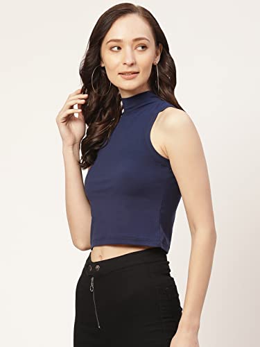 Image of Women Solid Super Soft streachable Cotton Blended Crop Top