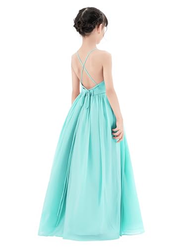 ekidsbridal Spaghetti-Strap Chiffon A-Line Flower Girl Dresses for Beauty Pageants CHA2