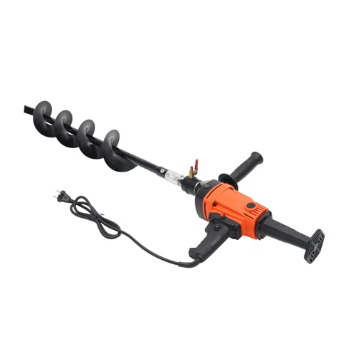 Erdlochbohrer, Erdbohrer Benzin mit 1900W Kupfermotor, Handerdbohrer - Einschneidiger Bohrer, mit Rutschfestem Griff, für Bohren von Löchern zum Pflanzen, Düngen von Bäumen usw, Orange