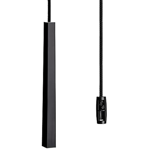 Black Light Pull Cord, String and Handle. Slimline, Subtle Cube Minimalist Design. Choice of Cord Colour. (Jet Black Cord) Cover