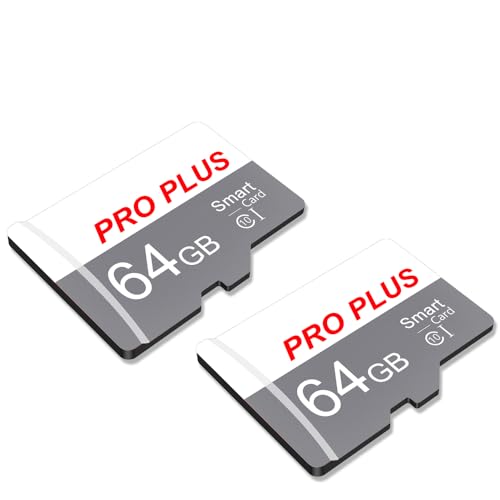 2 Pack Karta SD 64 GB + Adaptera SD, Karta Pamięci UHS-I C10 A1, Karta TF Do Tabletu/Telefonu Komórkowego/Aparatu/Samochodowego Sprzętu Audio/Konsoli Do Gier (TF183 64GB)