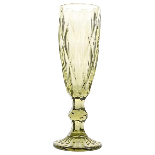 BESTYASH Vintage Embossed Goblets Elegant Antique Drinkware for Wine Juice Cocktails Sturdy Thickened Cups for Everyday Use Special Events Romantic Table Setting