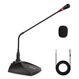Pyle Micrófono Cuello Cisne, De Condensador, Mesa, Karaoke, Conferencias, Estudio, Cable de Sonido XLR a ¼