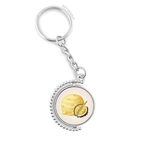 Porte-clés rotatif durian crème glacée jaune de 1,2x3,5 pouces