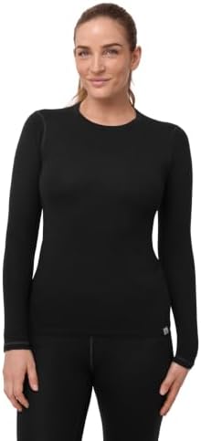 DANISH ENDURANCE Camiseta Térmica Lana Merino Mujer, Manga Larga ...