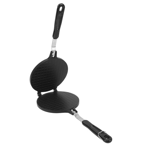 EVGATSAUTO Double Sided Egg Roll Pan, 6.8 Inch Aluminum Tortilla Press with Handle, Non Stick Coating, Heat Resistant, for Kitchen, Stove Top (Glossy Style)