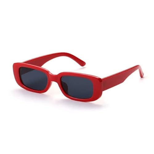 Óculos De Sol Unissex Tendência Retrô Vintage Retangular cores Blogueira Moda (VERMELHO)