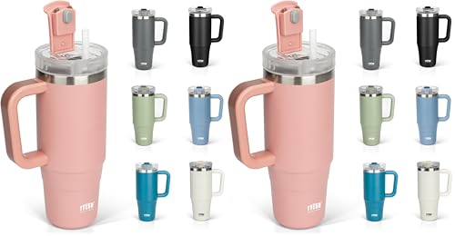 TYESO �^���u���[ 1.2L ���� �ۗ� �X�e�����X�{�g�� �E�H�[�^�[�{�g�� �X�g���[ �����t�� �W���b�L �A�E�g�h�A �^��f�M ��d�\�� �L�� ��e�� ���� ���̎q �j�̎q 1200ml ���F (× 2)