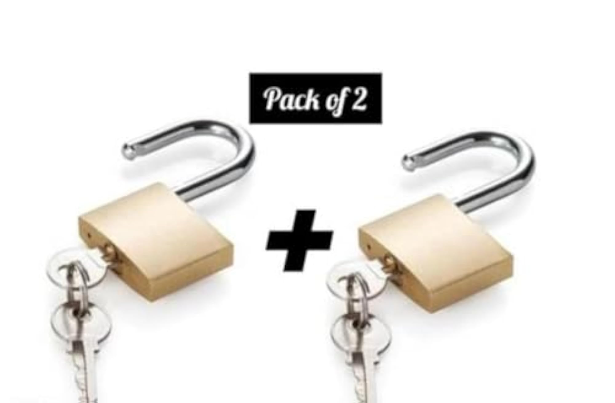 Pack of 2 Brass Small Luggage Locks with Keys