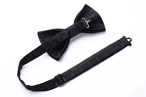 Image of HISDERN Bow Ties for Men Pretied Bowties Classic Formal Business Bow Tie Adjustable Tuxedo Bowtie for Wedding Party