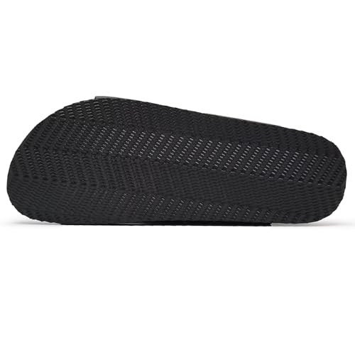 Torotto Genuine Leather Mens Slides with Cork Footbed Open Toe Adjustable Webbing Flat Sandals for Walking | Beach | Indoor(Leather/Red brown-45)4