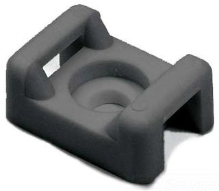 Hellermann Tyton CTM20C2 Cable Tie Mount, 0.18" Hole Diameter, 0.31" Max Tie Width, PA66, Black (Pack of 100)