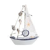 Generisch Kleines Segelboot-, Mini-Segelboot-Modellation | Handgefertigtes Holzornament | Hölzerne Miniatur-Segelboot-Wohnkultur, Mottoparty-Foto-Requisiten