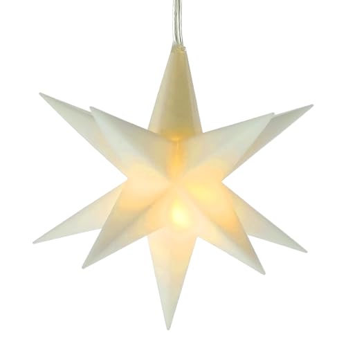 Spetebo LED Weihnachtsstern 3D warm weiß 12 cm mit Timer - weiß - Deko Leuchtstern Batterie betrieben für Innen - Stern Leuchte Fensterdeko Weihnachten Advent Winter Deko Beleuchtung