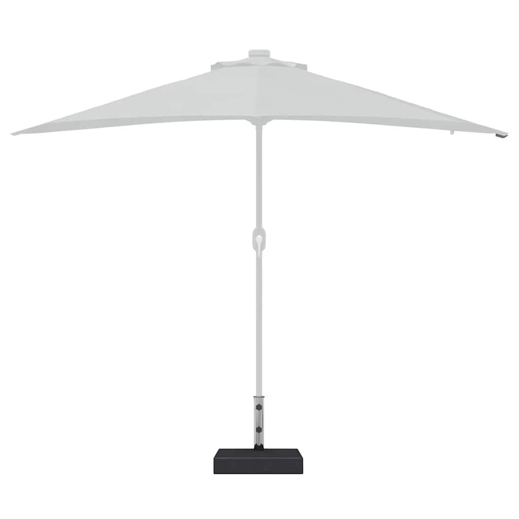 Stojak na parasol przeciwsłoneczny, granit, 25 kg, prostokątny, czarny, z uchwytem ze stali nierdzewnej, adapter do masztu 38/48 mm, antypoślizgowe podkładki, wytrzymała podstawa na balkon