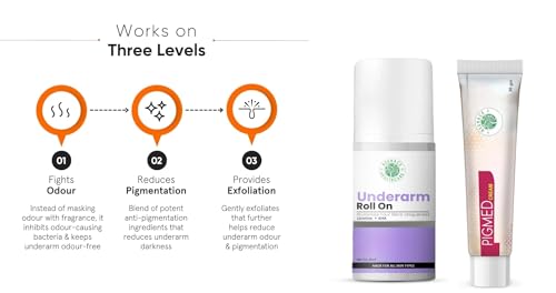 Image of Underarm Darkness Removal combo - Armpit brightening rollon & pigmed night cream(80 g)