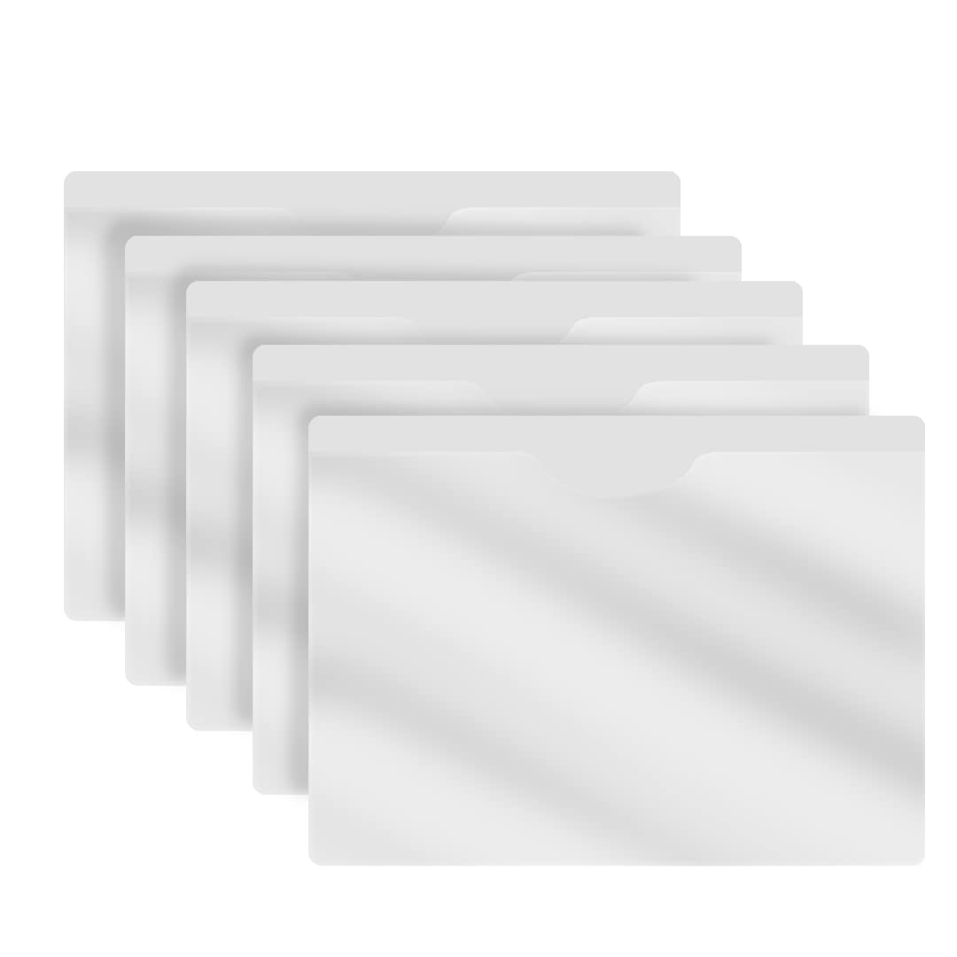 Frosted Clear Vinyl Pocket Folder, Doctor Stuff, Closed Sides, Letter Size, Clear Front Top Loading Job Jacket, Documents Holder for Office, High