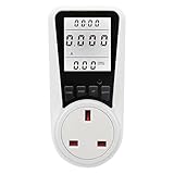Monitor Energy Usage and Save Money | Large Display Electric Wattmeter Plug | Voltage Indicator LCD Power Meter - UK Standard