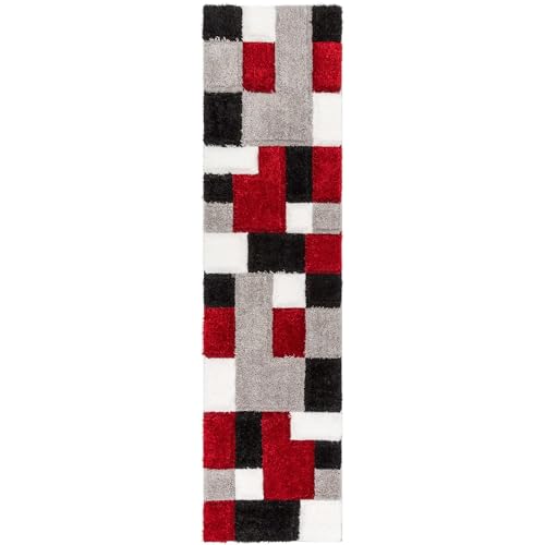 Image of SAGON Anti-Skid Shaggy Carpet Rug for Home | Ultra-Soft Plush Floor Mat for Living Room & Bedroom | Non-Slip, High-Density, Cozy Luxury Decor| 2 x 6 Feet Red - B