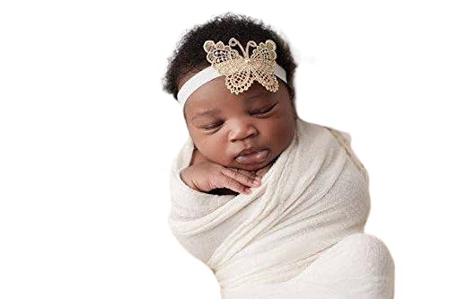 Butterfly Headband For Girls Of All Ages (3-6 Months, Gold/Ivory Brand)