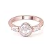 Dsnyu Rose Gold Wedding Ring, Eternity Band Rings for Women 9K Rose Gold Elegant with Round Cut Moissanite 2ct Band Fashion Trendy Size 5.5