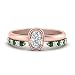 JewelryGift Solitario de cojín con Alianza de Diamantes Oro de Rose Plateado Creado Esmeralda cojín Forma Juegos de Anillos de Boda Configuración de Puntas Tamaño 47