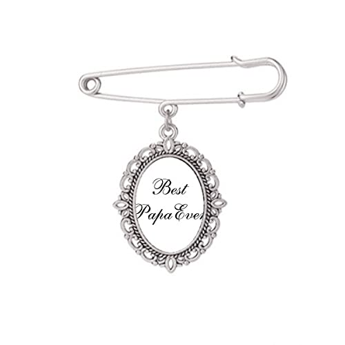 Broche style art déco Best Papa Ever M : bijou de veste vintage pour homme