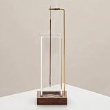 Soporte de incienso de madera al revés, soporte de madera para varillas de incienso con recogedor de cenizas de cristal, para yoga y spa (estilo 1)