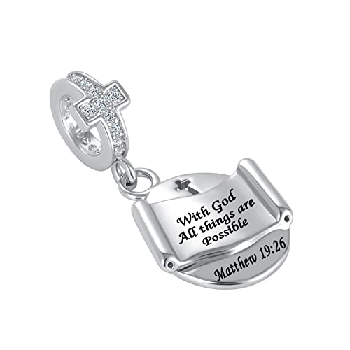 Religious Cross Charm Bible Christian Love Heart Dangle Bead for Women Bracelets2
