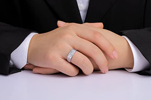 Rylos Men's Rings Sterling Silver or Yellow Gold Plated Silver Classic 1/2 Nugget Design Ring with Diamonds Great Mens Jewelry Size 6-132