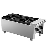 Culistra Commercial Gas Stove with 2 Burners, 56,000 BTU,...