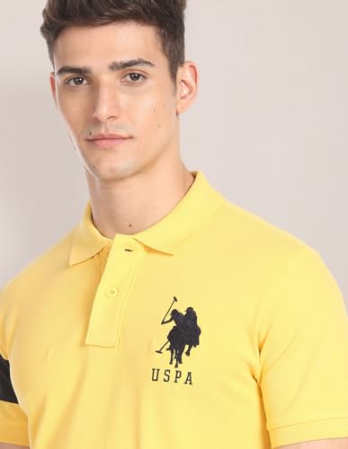 Image of U.S. Polo ASSN. Solid Slim Fit Polo T Shirts for Men - 100% Cotton, Half Sleeves Mens Tshirt