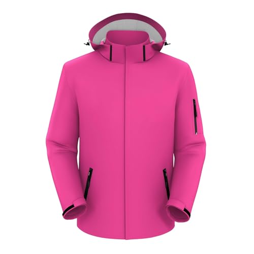 ZEFOTIM Waterproof Jacket Working Mens Raincoat Coat with Hood Windbreaker Work with Pockets3