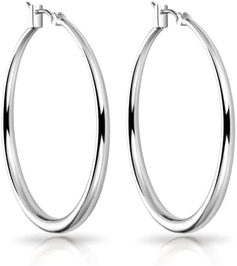 Philip Jones Silver 40mm Hoop Earrings