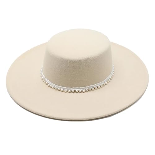 Chapeau Fedora en feutre noir à grand bord 10CM élégant pour femme