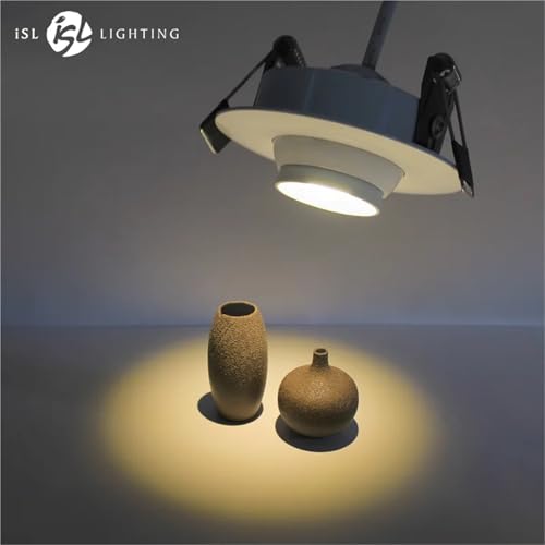 Foco LED empotrable de 3W, luz cálida regulable CA 90-260V con acabado blanco 3