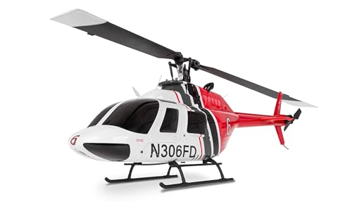Amewi Bell 206 Pro - Helicóptero sin escobillas (6 Canales, 6 G, RTF, teledirigido), Color Blanco y Rojo
