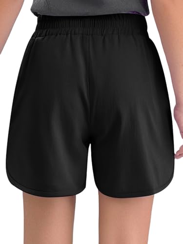 Girls Quickdrying Sports Shorts Dance Shorts Solid Color Workout Running Yoga with Pockets2