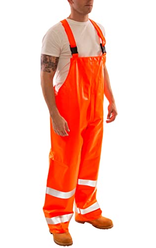 Image of TINGLEY Eclipse O44129.2X ANSI 107 Class 3 Flame Resistance Hi-Vis Snap Fly Front Overall with 2 inch Silver Reflective Tape, Size 2X, Fluorescent Orange /Red | Eclipse high-visibility design, Arc flash protection, Flash Fire protection Overalls, Fluorescent orange /Red, Snap fly front