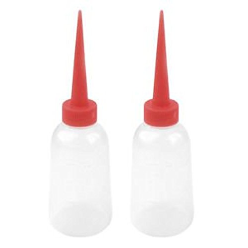 Pack of Two Premium Quality Plastic Empty Squeeze Bottle with Nozzle for Loading and Dispensing Oil, Fluids, Liquids