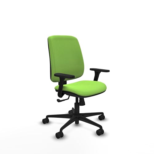 Piqueras y Crespo   Silla Operativa Oficina Alares con Brazos 3D. Equipado con Sincro 4 Posiciones y Espuma Inyectada. con Ruedas 65Mm Nailon. Pistacho
