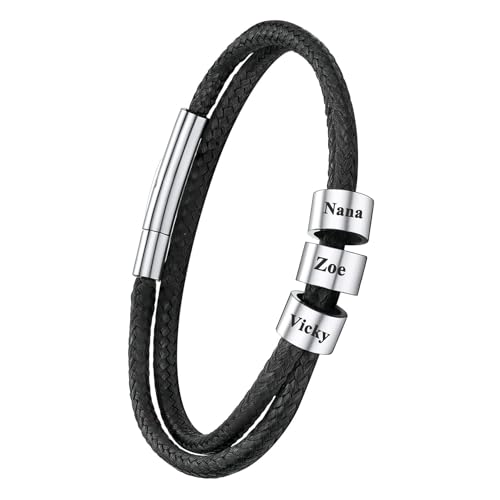 U7 Leather Necklace Cord with Customizable Stainless Steel/Black Clasp, Waterproof Black/Brown Woven Wax Rope Chain for Men Women 1.5/2/3mm, Length 16