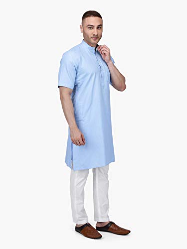 Image of Rajubhai Hargovindas Men's Premium Cotton Half Sleeve Solid Kurta