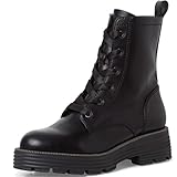 Funktion: TOUCH-IT Tamaris Damen Combat Boots, Frauen Stiefeletten,TOUCHit-Fußbett,uebergangsschuhe,uebergangsstiefel,schnürstiefel,Boots,Black MATT,39 EU
