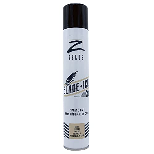SPRAY 5 EN 1 PARA MÁQUINAS DE CORTE ZELOS 400ml, Enfriador de Cuchillas, Lubrica, Protege, Desinfecta y Prolonga el Afilado
